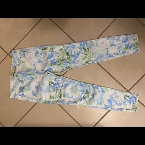 Abercrombie & Fitch Blue and Green Floral Jeans
